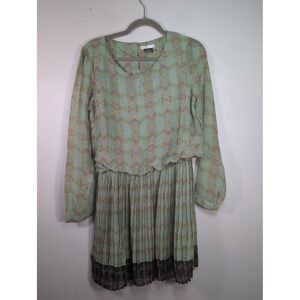 Lavand Dress Women's Medium 8 Green Flowy Boho Long Sleeve Cottagecore Farmhouse